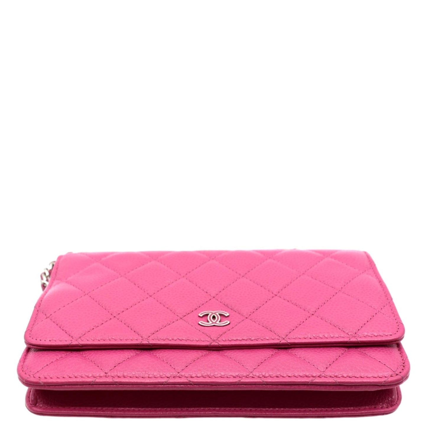 CHANEL WOC Quilted Caviar Leather Crossbody Wallet Pink