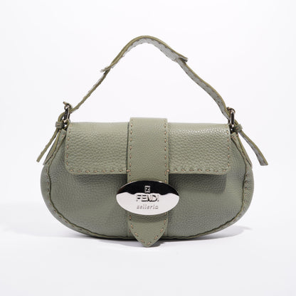 Fendi Womens Selleria Baguette Bag Green