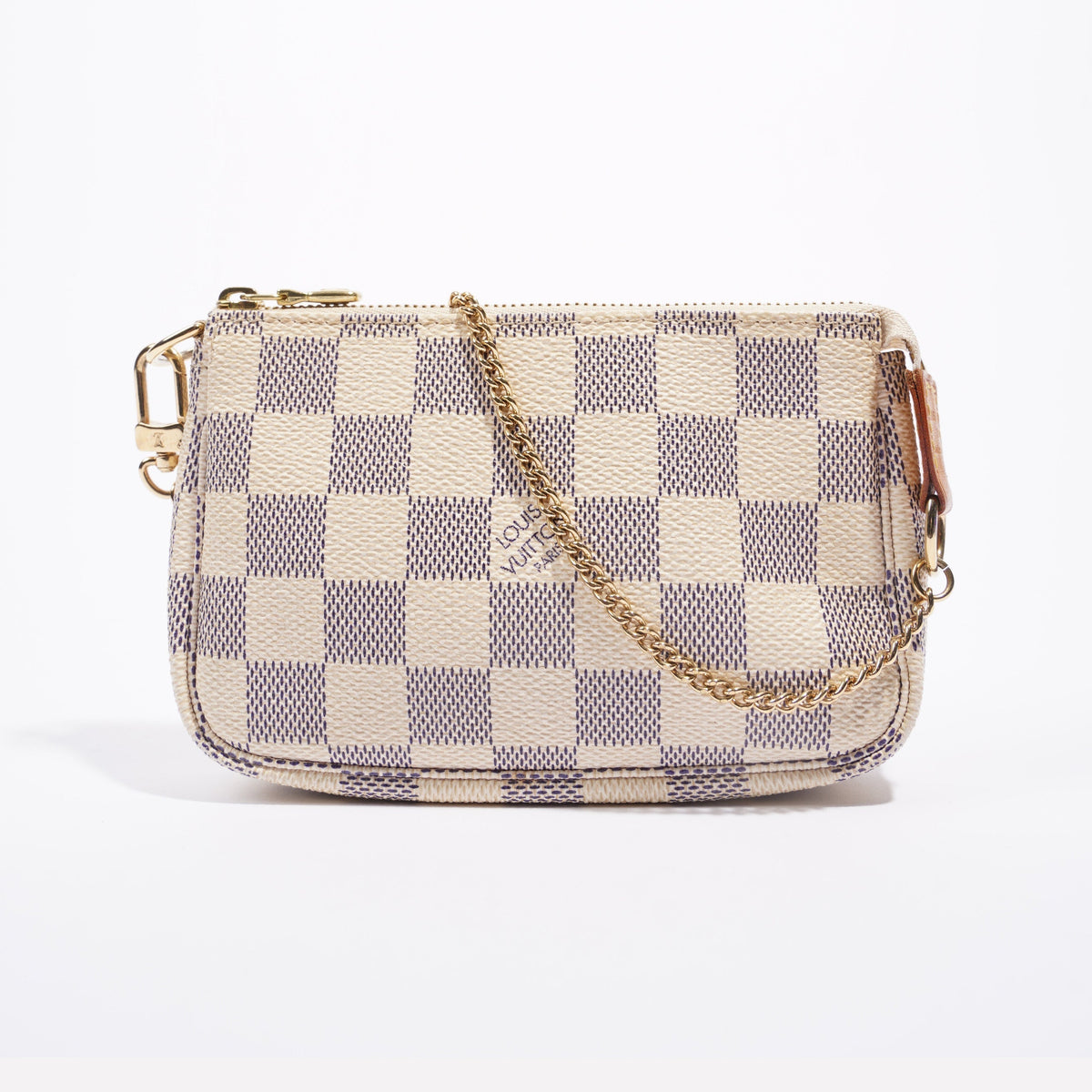 Louis Vuitton Womens Mini Pochette Damier Azur