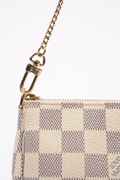 Louis Vuitton Womens Mini Pochette Damier Azur