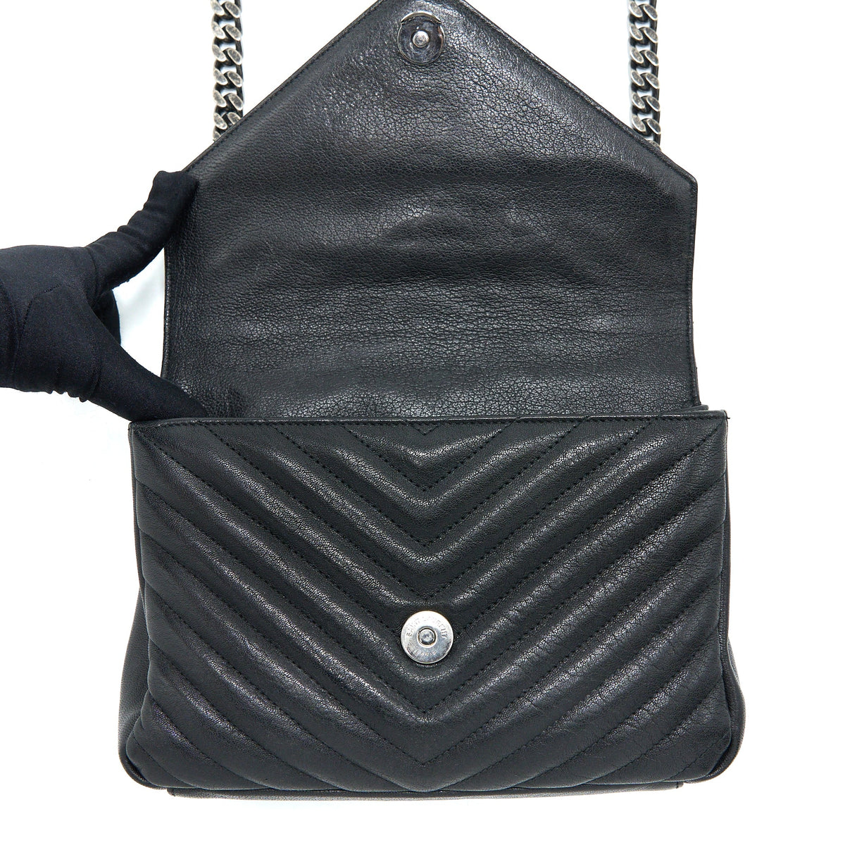 Saint Laurent/YSL Quilted Medium College Bag Lambskin Black Ruthenium Hardware