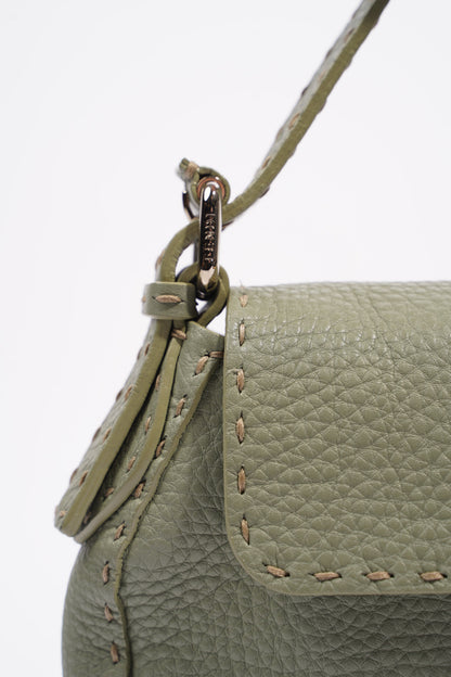 Fendi Womens Selleria Baguette Bag Green