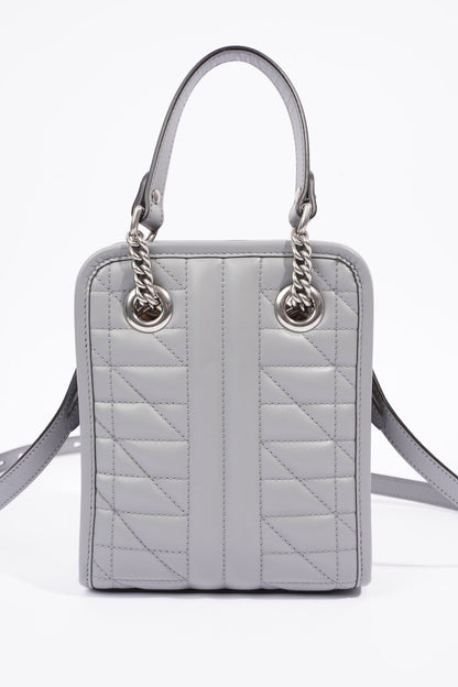 Gucci Womens GG Marmont Shoulder Bag Grey Leather Mini