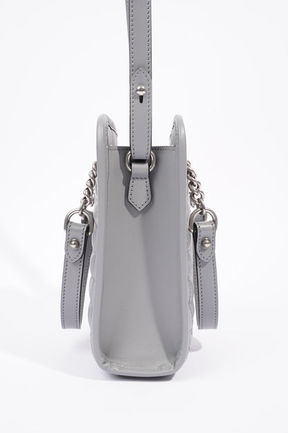 Gucci Womens GG Marmont Shoulder Bag Grey Leather Mini