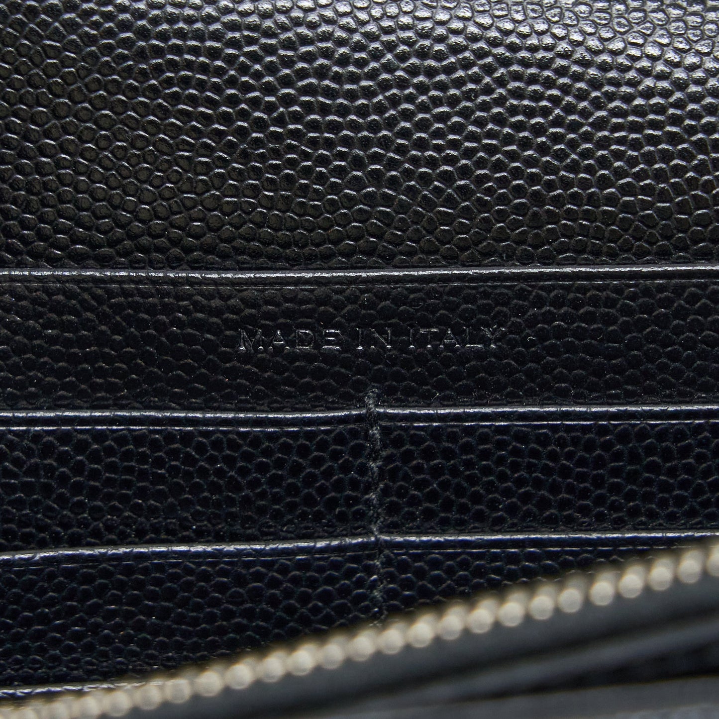 Saint Laurent Envelop Chain Wallet Grained Calfskin Black SHW