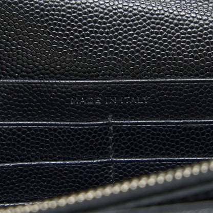 Saint Laurent Envelop Chain Wallet Grained Calfskin Black SHW