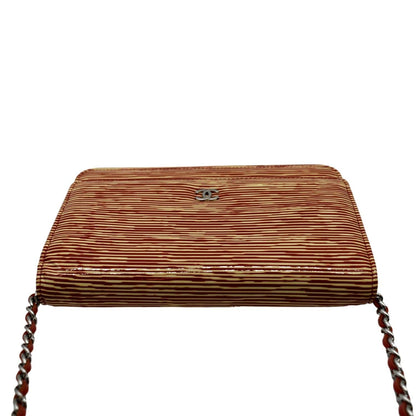 Chanel CC WOC Leather Wallet On Chain Crossbody Bag Red