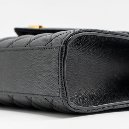 Saint Laurent/YSL Medium Envelope Bag Calfskin Black GHW