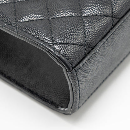 Saint Laurent/YSL Medium Envelope Bag Calfskin Black GHW