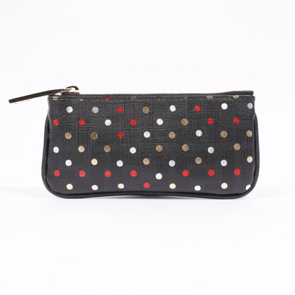 Fendi Womens Polka Dot Purse Black Leather