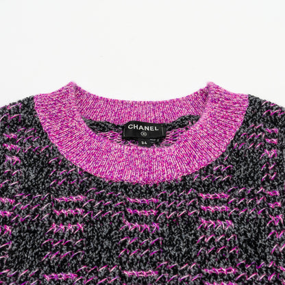 Chanel Size 34 Knitted Vest Cashmere /Wool Purple /Multicolour