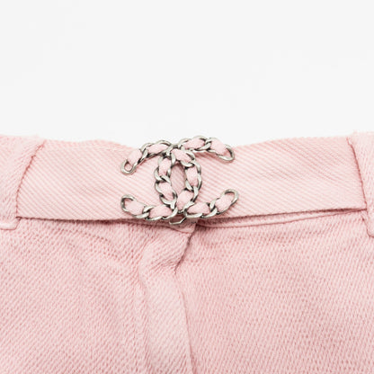 Chanel Size 36 Wide Leg Pants Cotton Pink