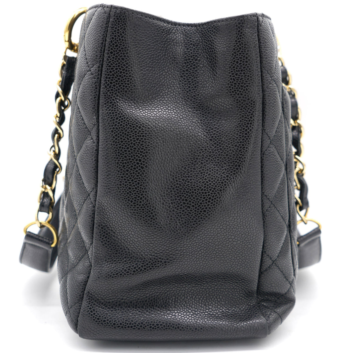 Beige Quilted Caviar Leather Grand Shopper GST Tote