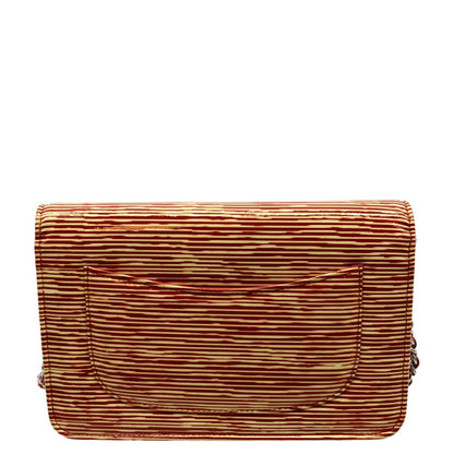 Chanel CC WOC Leather Wallet On Chain Crossbody Bag Red