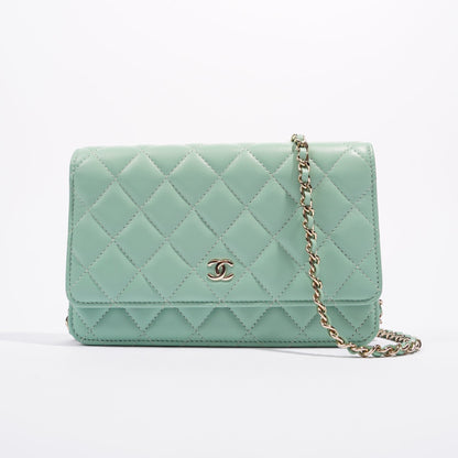 Chanel Womens Wallet On Chain Teal Lambskin