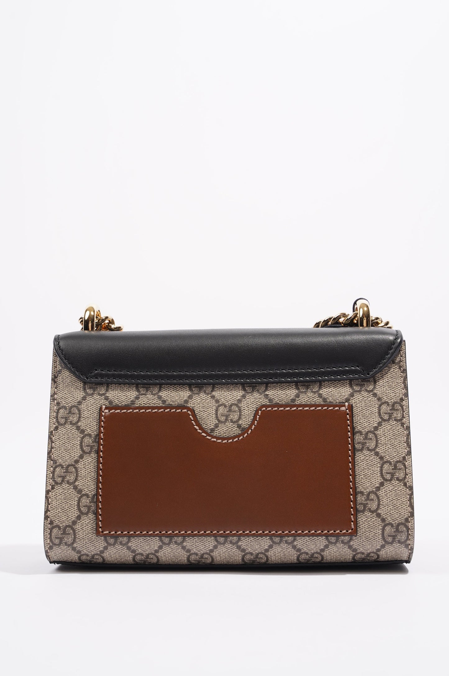 Gucci Womens Padlock Bag Black / Brown Leather / Canvas Mini