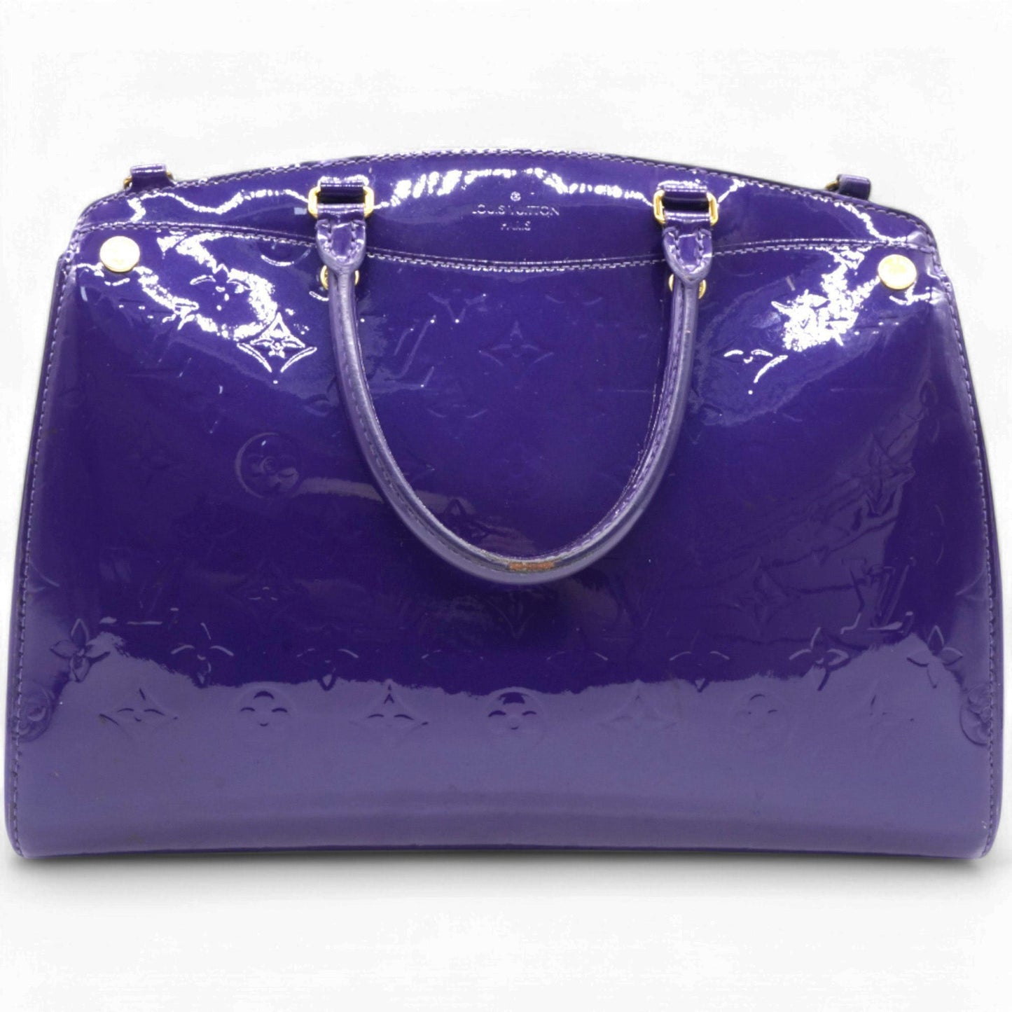 Louis-vuitton Alma Bag In Purple Embossed Monogram Patent Leather