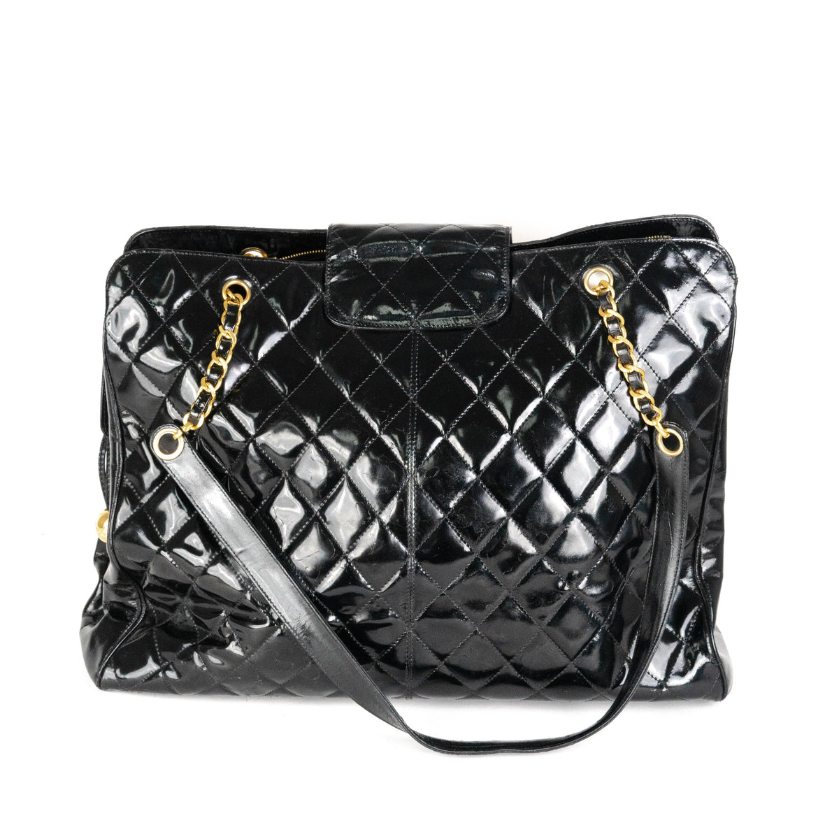 Chanel Supermodel Patent Tote Black