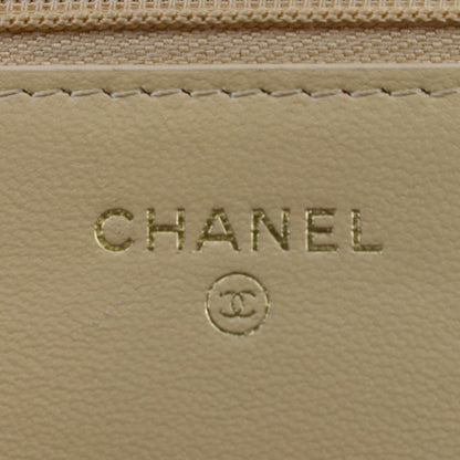 CHANEL WOC Quilted Leather Wallet On Chain Crossbody Bag Bicolor