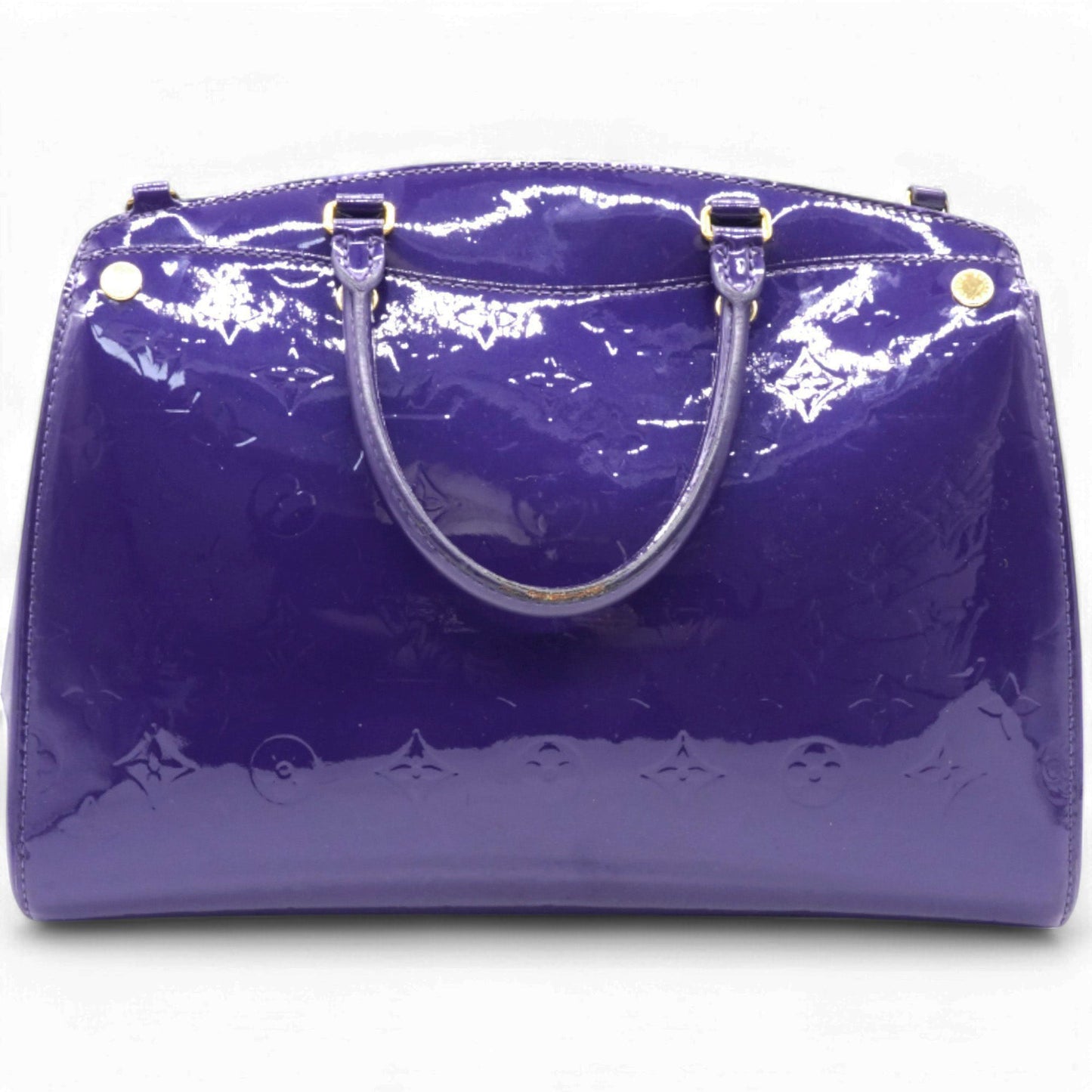 Louis-vuitton Alma Bag In Purple Embossed Monogram Patent Leather