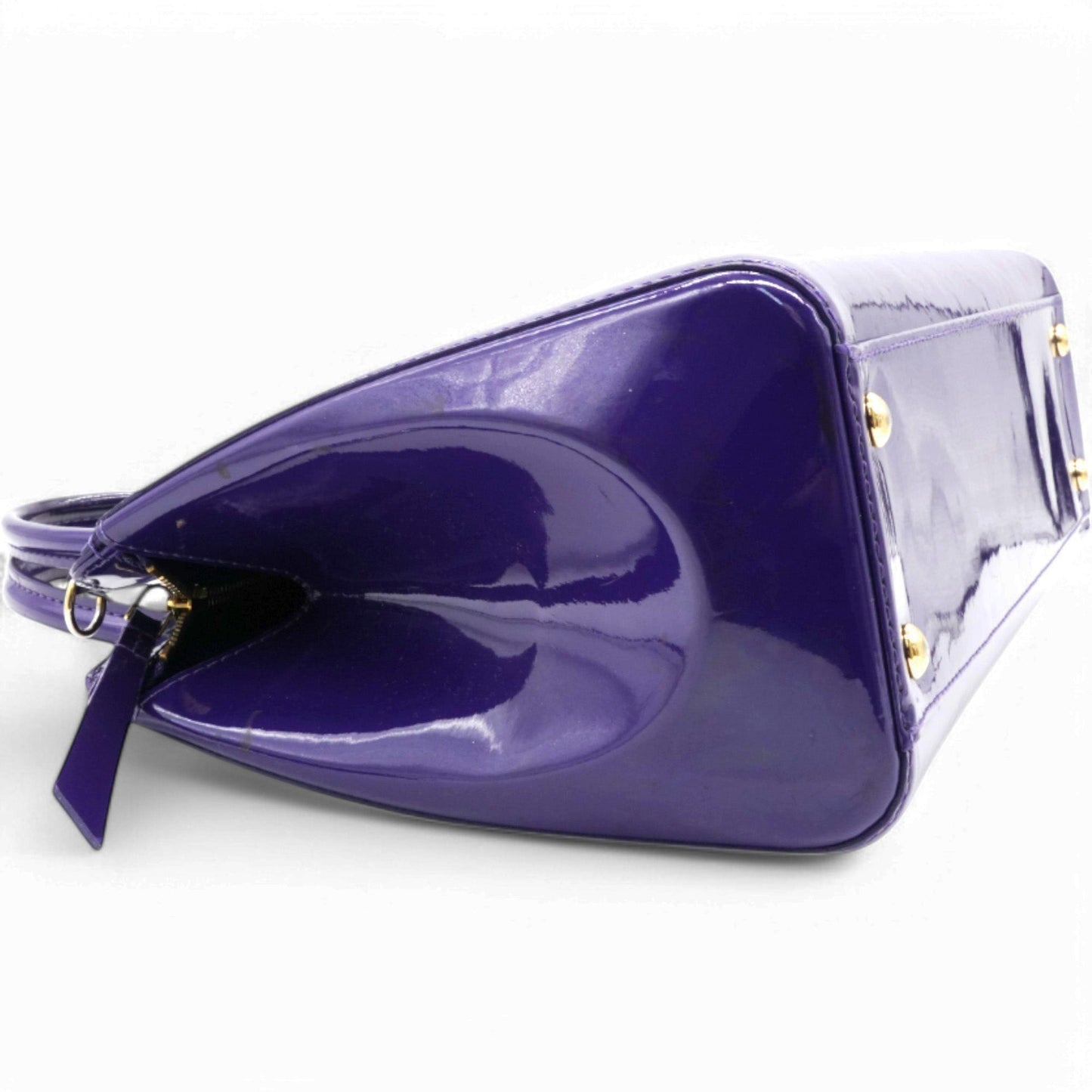 Louis-vuitton Alma Bag In Purple Embossed Monogram Patent Leather
