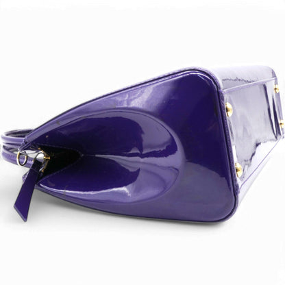 Louis-vuitton Alma Bag In Purple Embossed Monogram Patent Leather