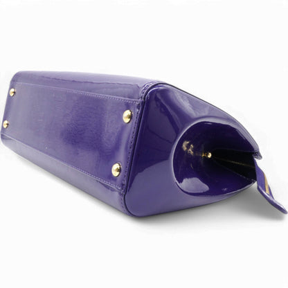 Louis-vuitton Alma Bag In Purple Embossed Monogram Patent Leather