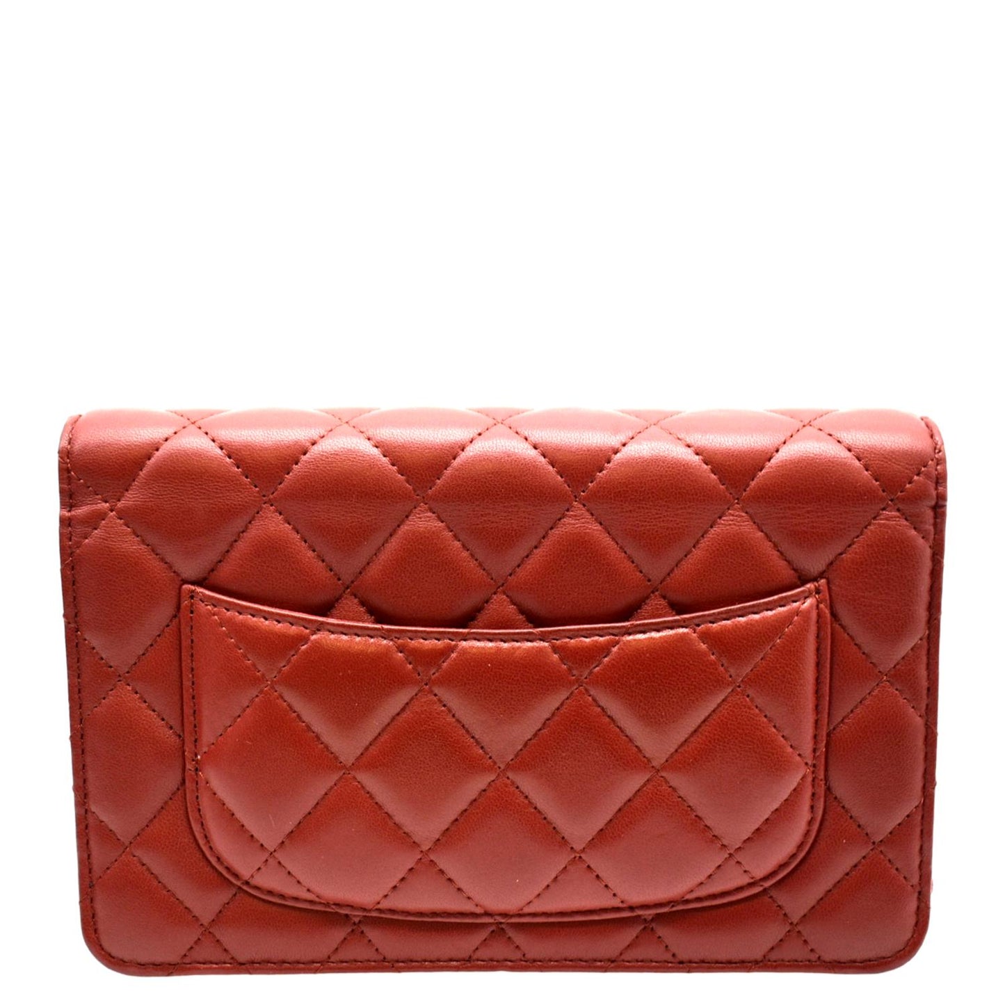 CHANEL WOC Quilted Leather Crossbody Wallet Red