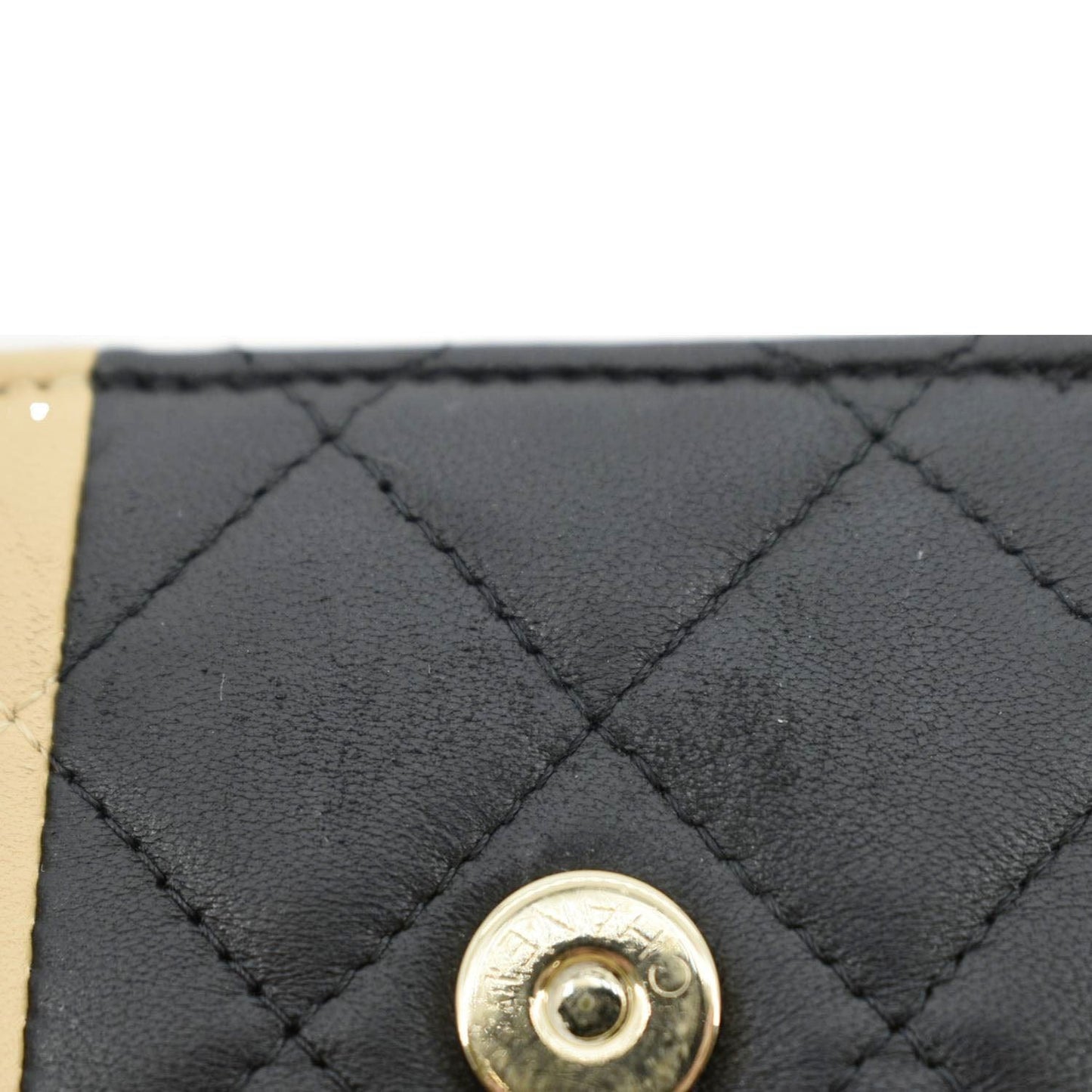 CHANEL WOC Quilted Leather Wallet On Chain Crossbody Bag Bicolor