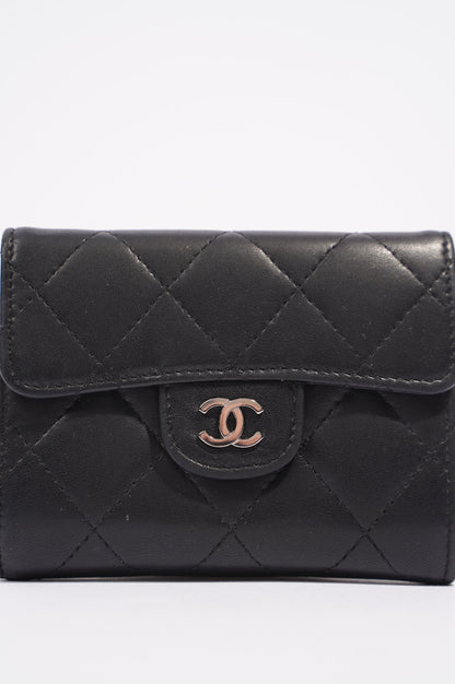 Chanel Womens Lamb Skin Wallet Black
