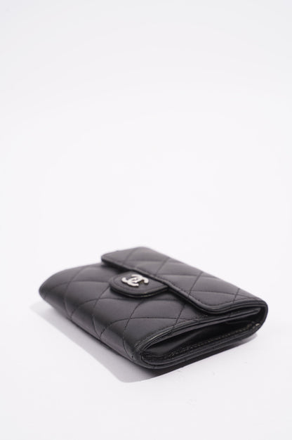 Chanel Womens Lamb Skin Wallet Black