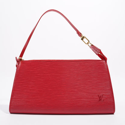 Louis Vuitton Womens Pochette Red Epi Leather