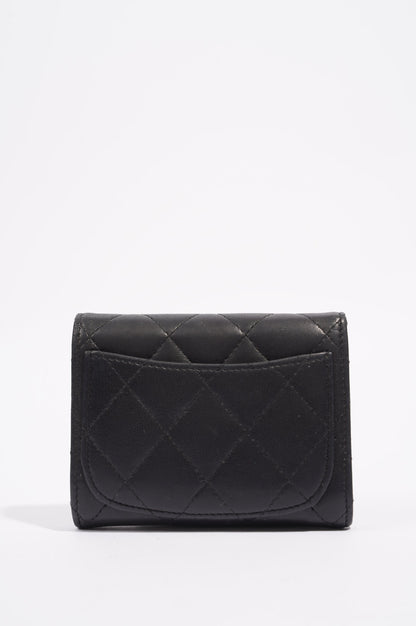 Chanel Womens Lamb Skin Wallet Black