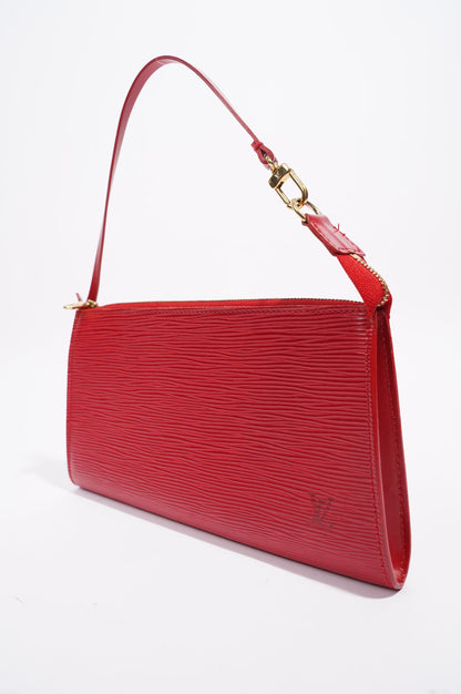 Louis Vuitton Womens Pochette Red Epi Leather