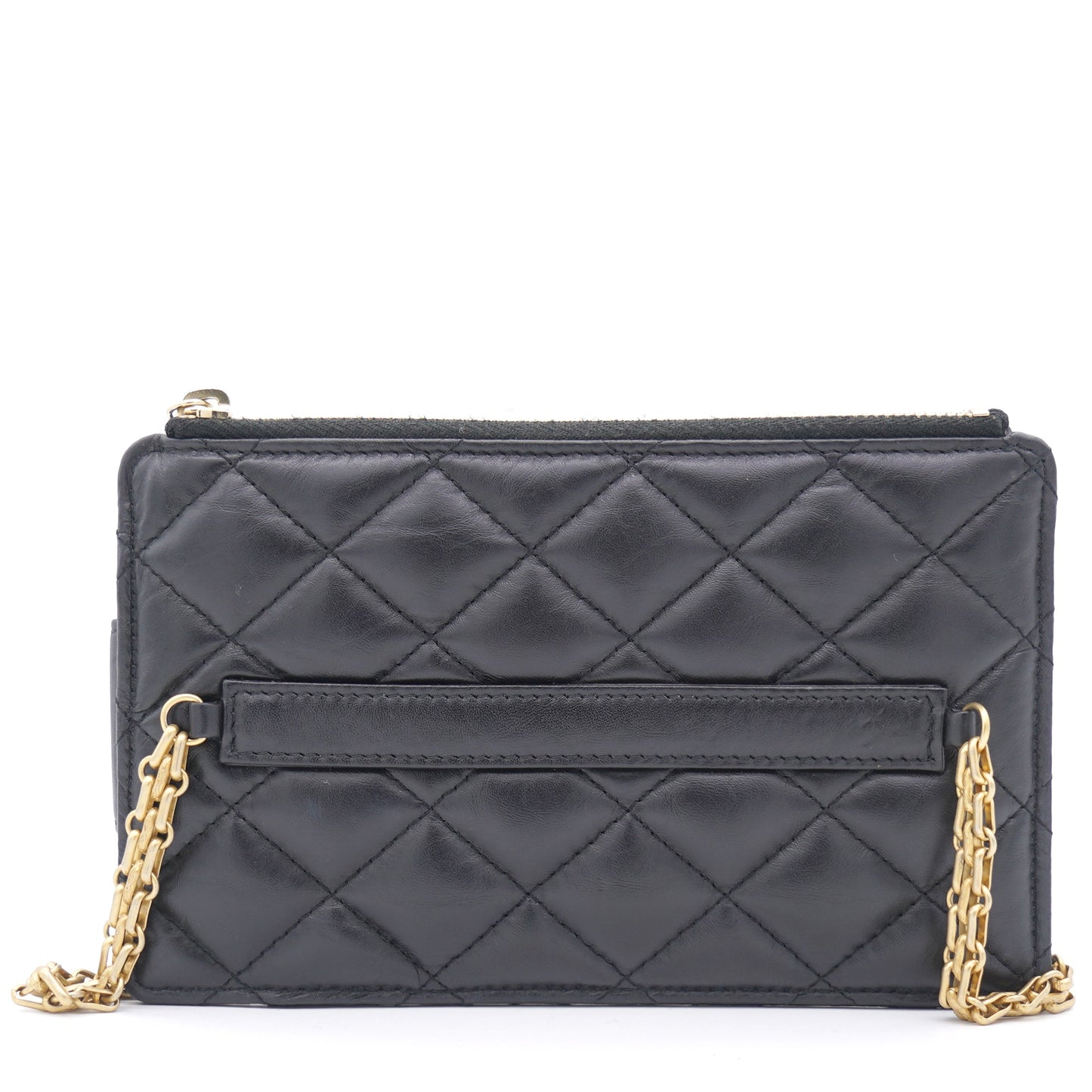2.55 Calfskin Quilted Small Phone Case With Chain