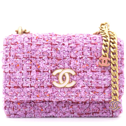Pink Tweed Card on Chain