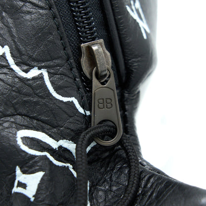 Balenciaga Graffiti Waist Bag Leather Black Ruthenium Hardware