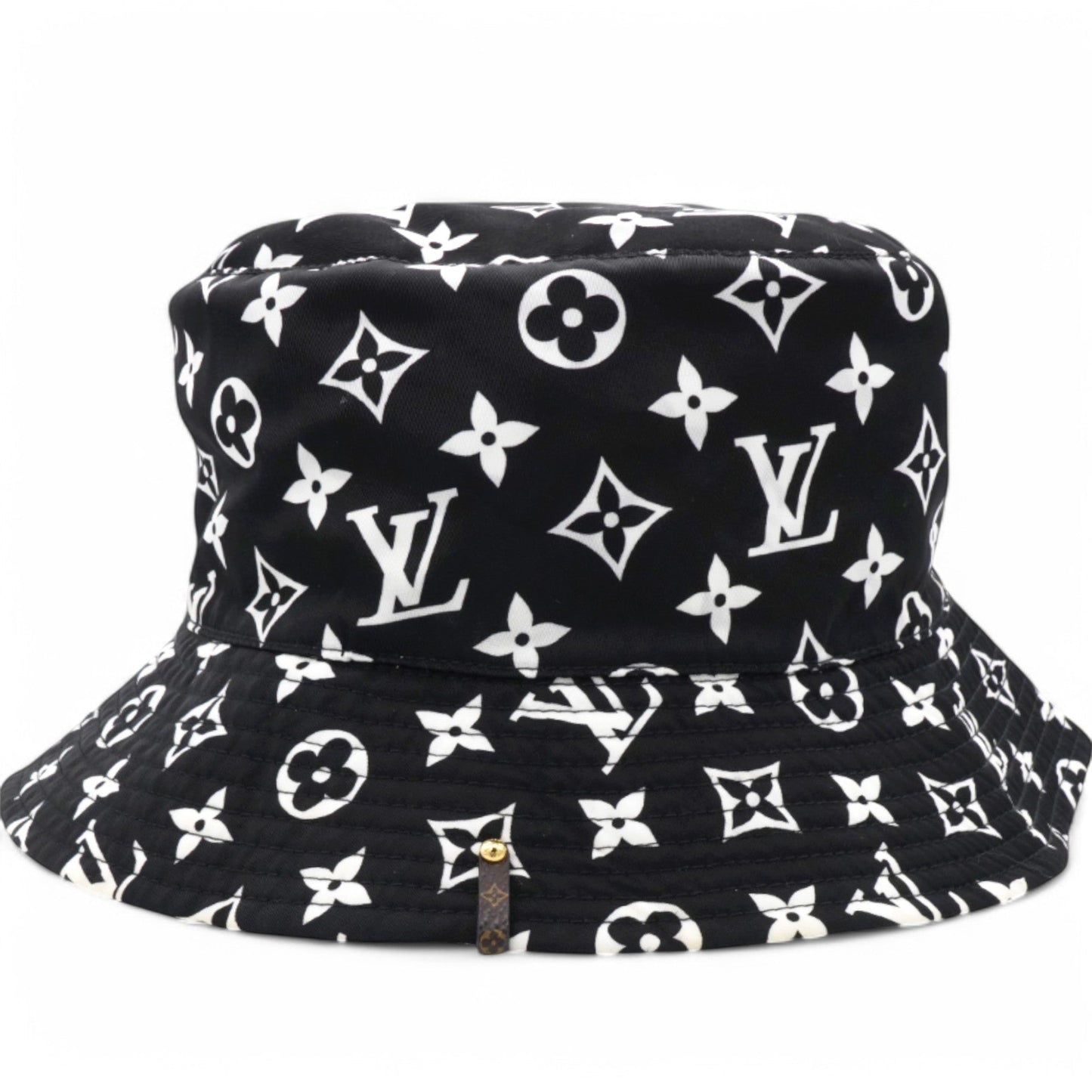 Louis-vuitton Nylon Monogram Reversible Bob Bucket Hat Black White Size M