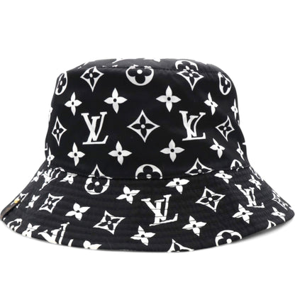 Louis-vuitton Nylon Monogram Reversible Bob Bucket Hat Black White Size M