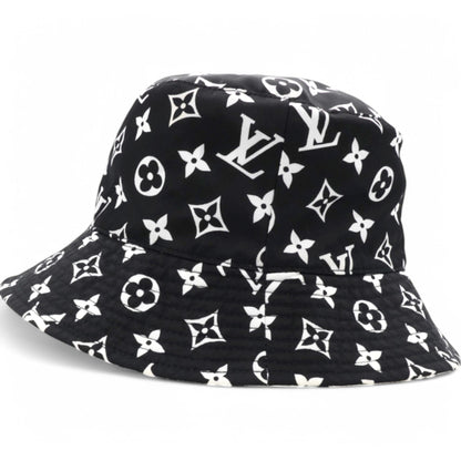 Louis-vuitton Nylon Monogram Reversible Bob Bucket Hat Black White Size M