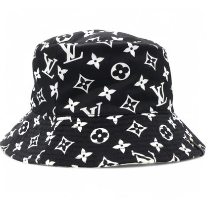 Louis-vuitton Nylon Monogram Reversible Bob Bucket Hat Black White Size M