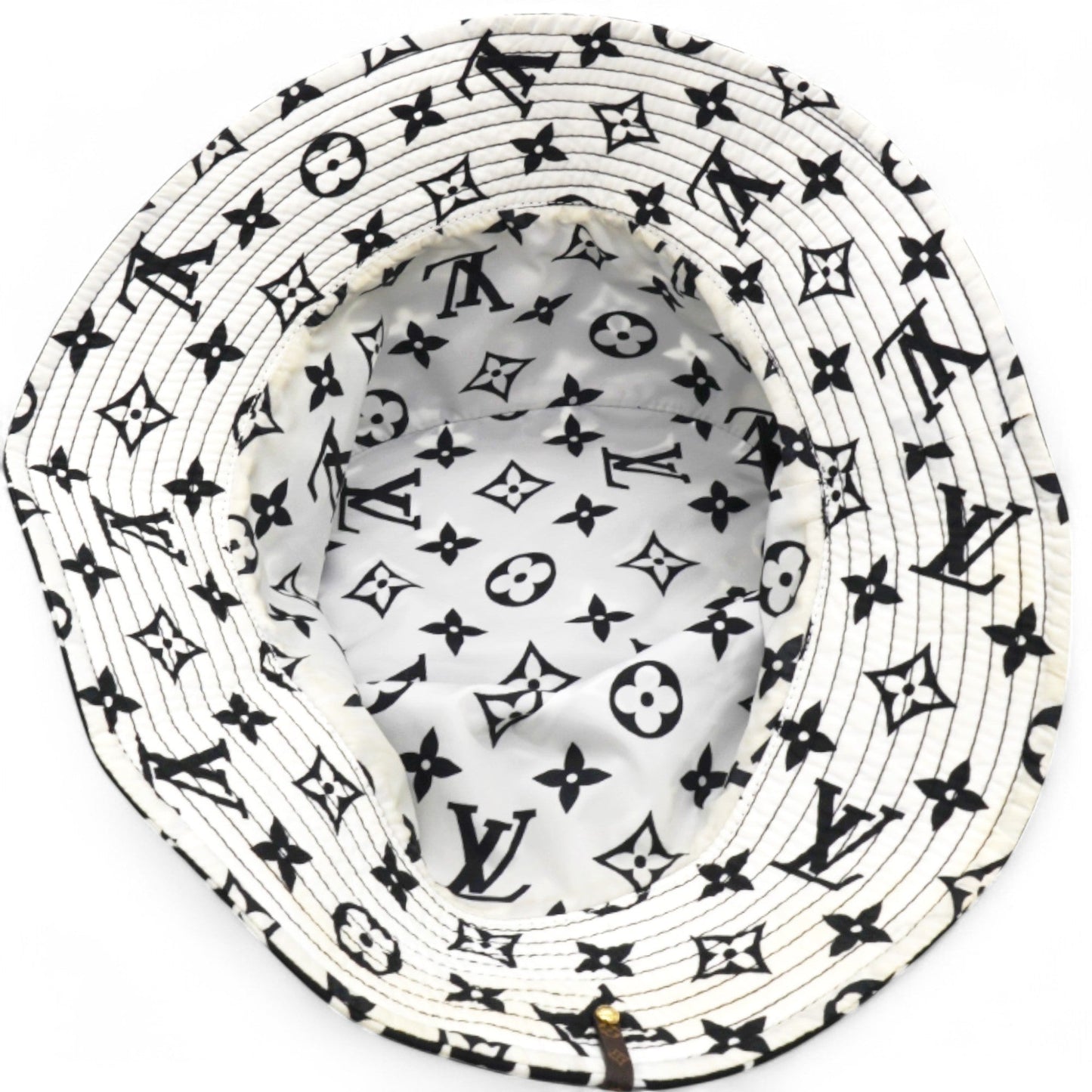 Louis-vuitton Nylon Monogram Reversible Bob Bucket Hat Black White Size M
