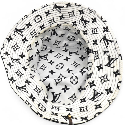 Louis-vuitton Nylon Monogram Reversible Bob Bucket Hat Black White Size M