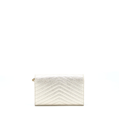 Saint Laurent/YSL Envelop Chain Wallet Calfskin Gold GHW