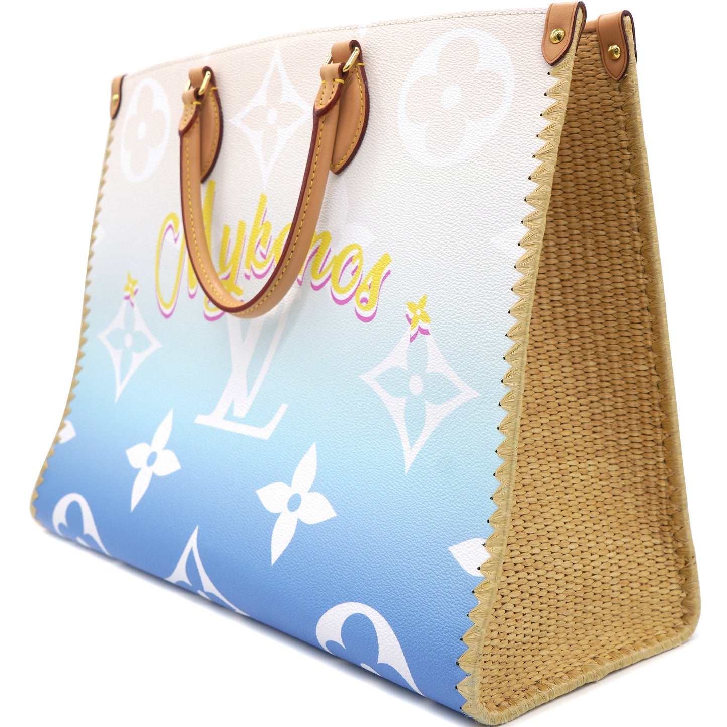 Louis-vuitton Monogram Giant Raffia Mykonos By The Pool On the Go GM Blue