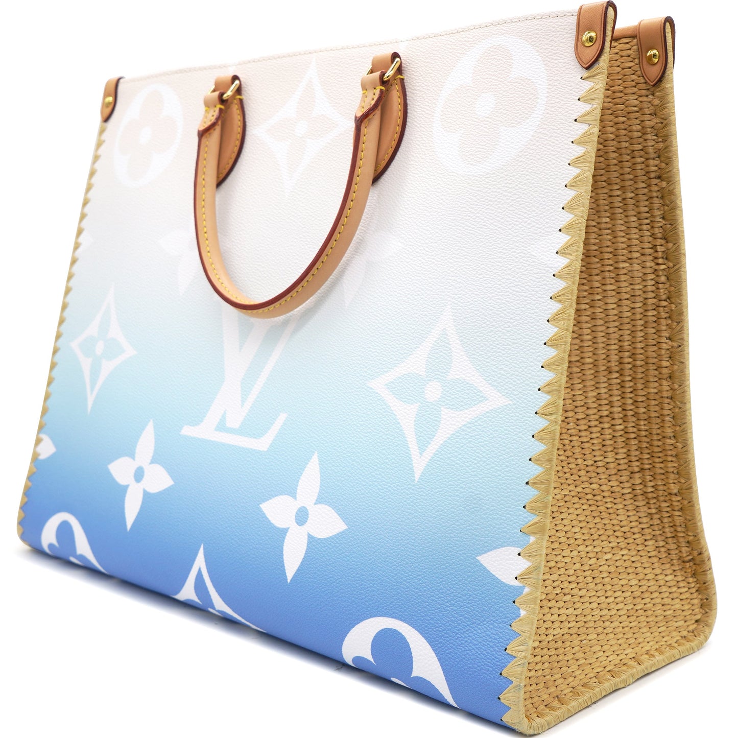 Louis-vuitton Monogram Giant Raffia Mykonos By The Pool On the Go GM Blue