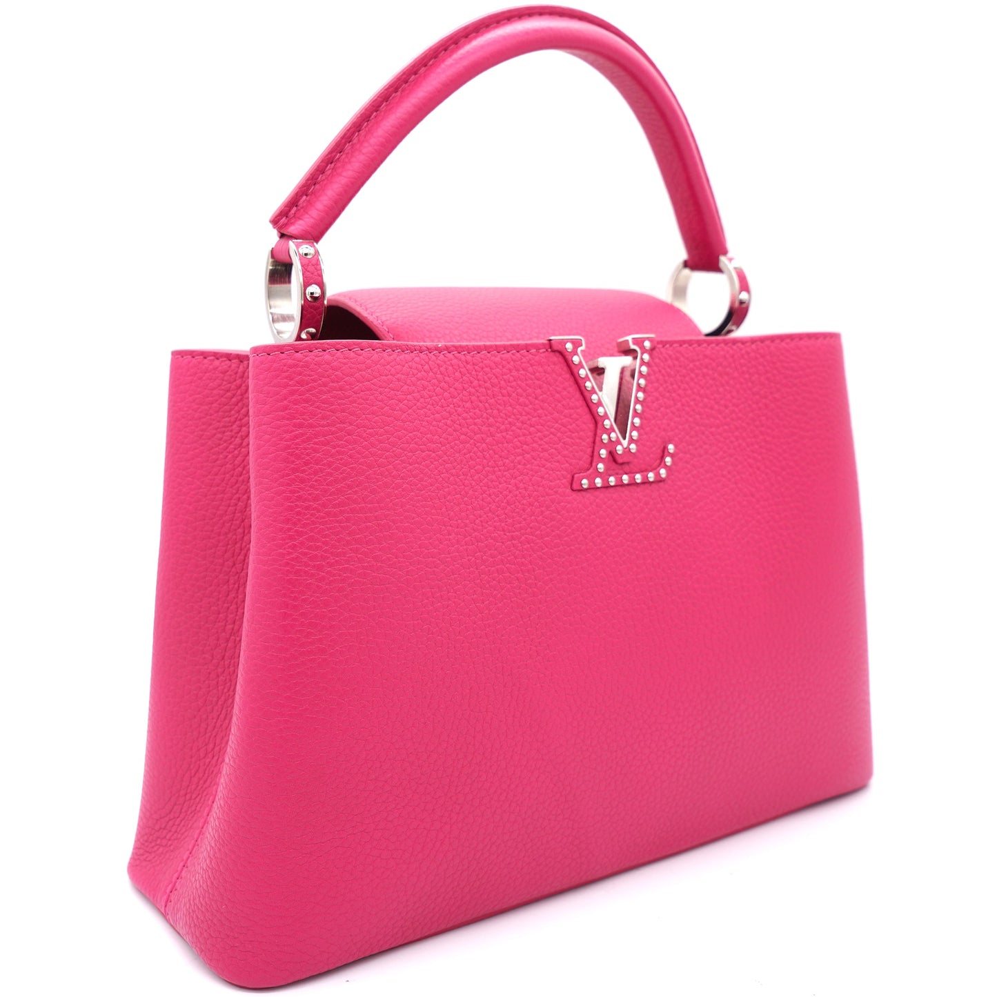 Louis-vuitton Fushia Taurillon Leather Capucines MM Bag