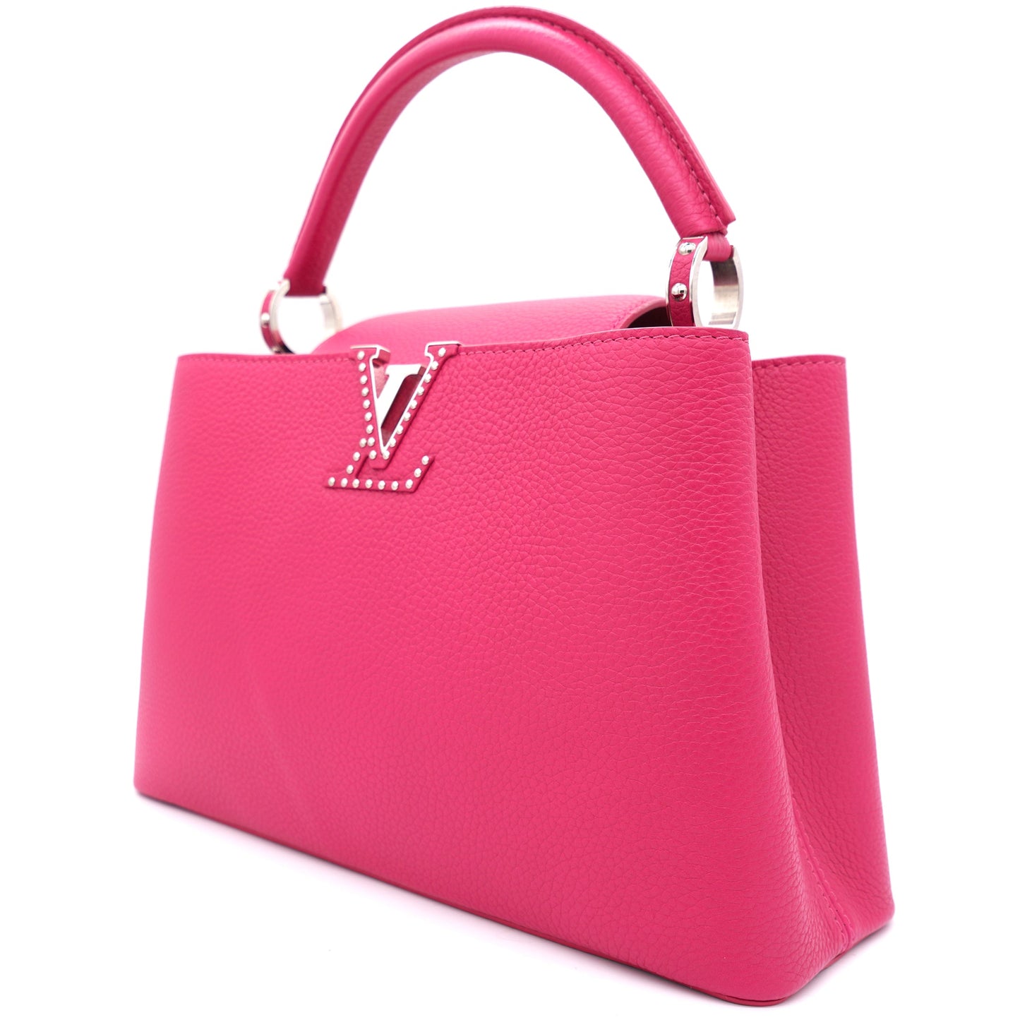 Louis-vuitton Fushia Taurillon Leather Capucines MM Bag