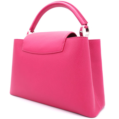 Louis-vuitton Fushia Taurillon Leather Capucines MM Bag