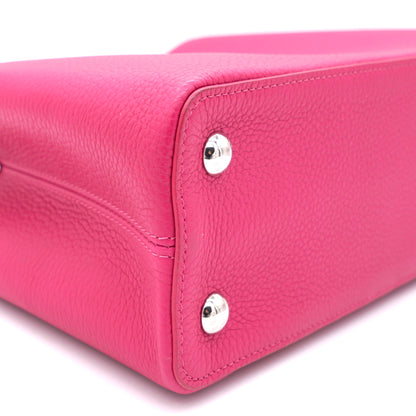 Louis-vuitton Fushia Taurillon Leather Capucines MM Bag